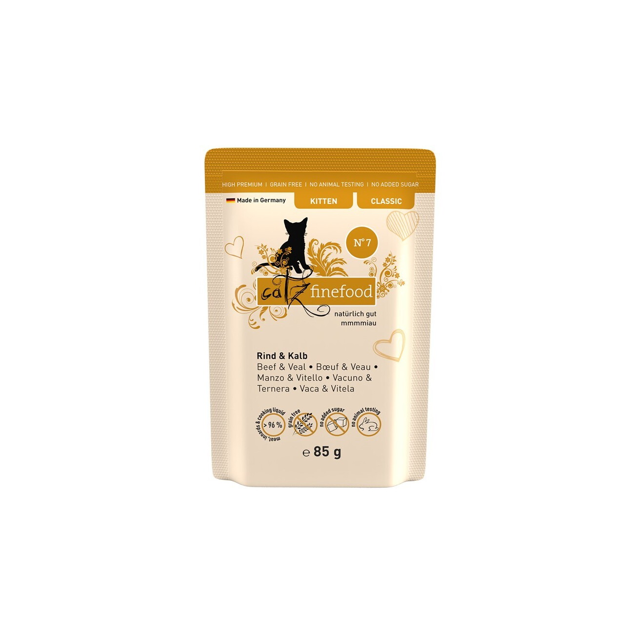 Catz Finefood Classic cielęcina, wołowina kitten 85 g × 16