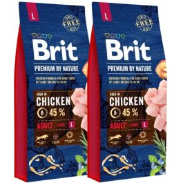 Brit Premium by Nature kurczak adult duże rasy 15 kg × 2