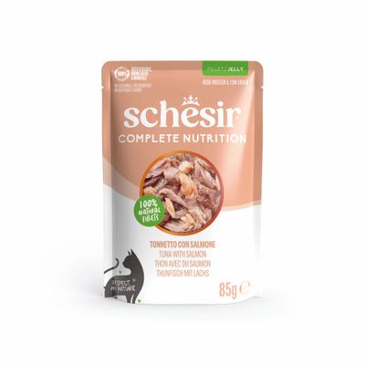 Schesir Complete Nutrition tuńczyk, łosoś w galaretce adult 85 g × 6