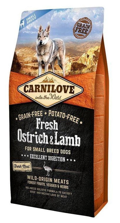 Carnilove Fresh jagnięcina, struś adult małe rasy 6 kg