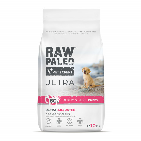 VetExpert Raw Paleo Ultra wieprzowina puppy średnie i duże rasy 10 kg