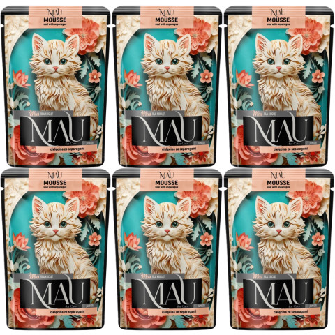 Dolina Noteci Mau Skin & Coat cielęcina z szparagami pasztet kitten 85 g × 6