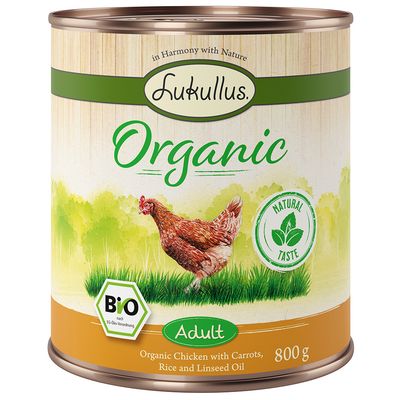 Lukullus Organic kurczak adult 800 g × 6