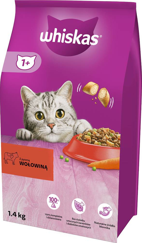 Whiskas wołowina adult 1,4 kg