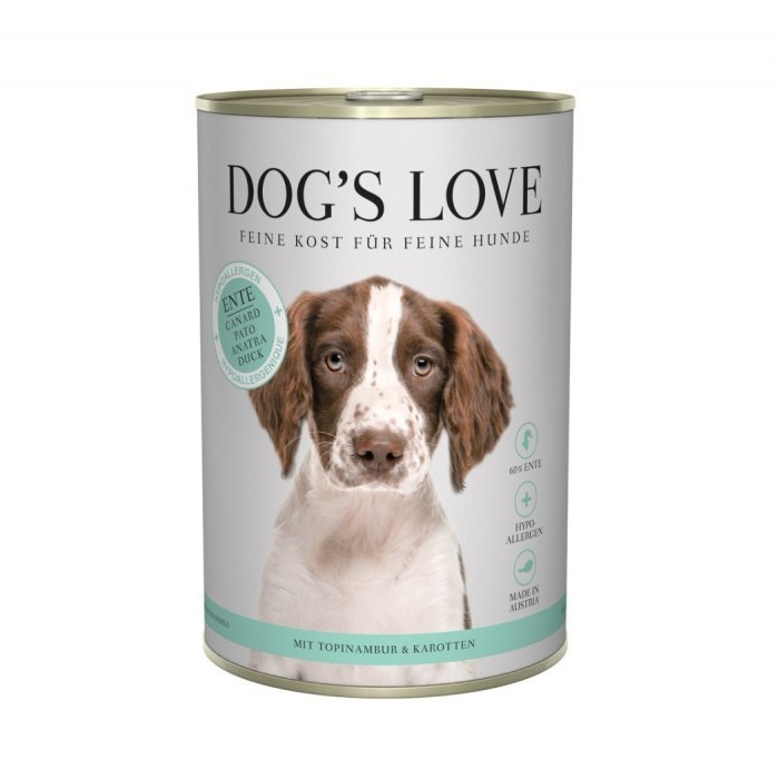 Dog's Love kaczka z marchewką i topinamburem adult 400 g