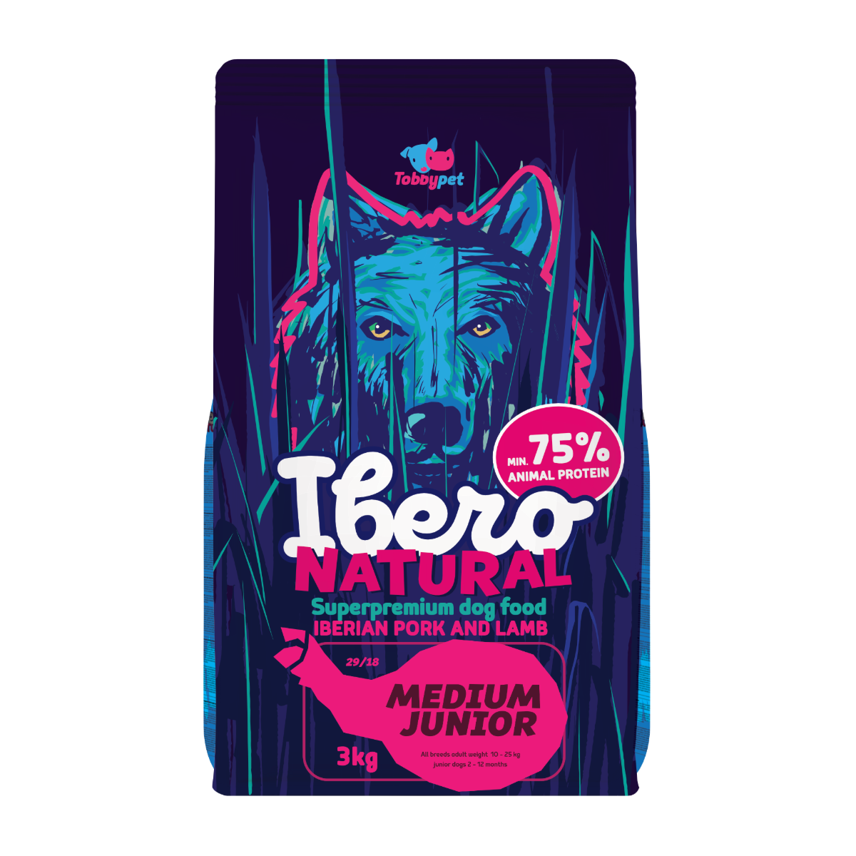 Ibero Natural Dog dziczyzna, jagnięcina puppy średnie rasy 3 kg