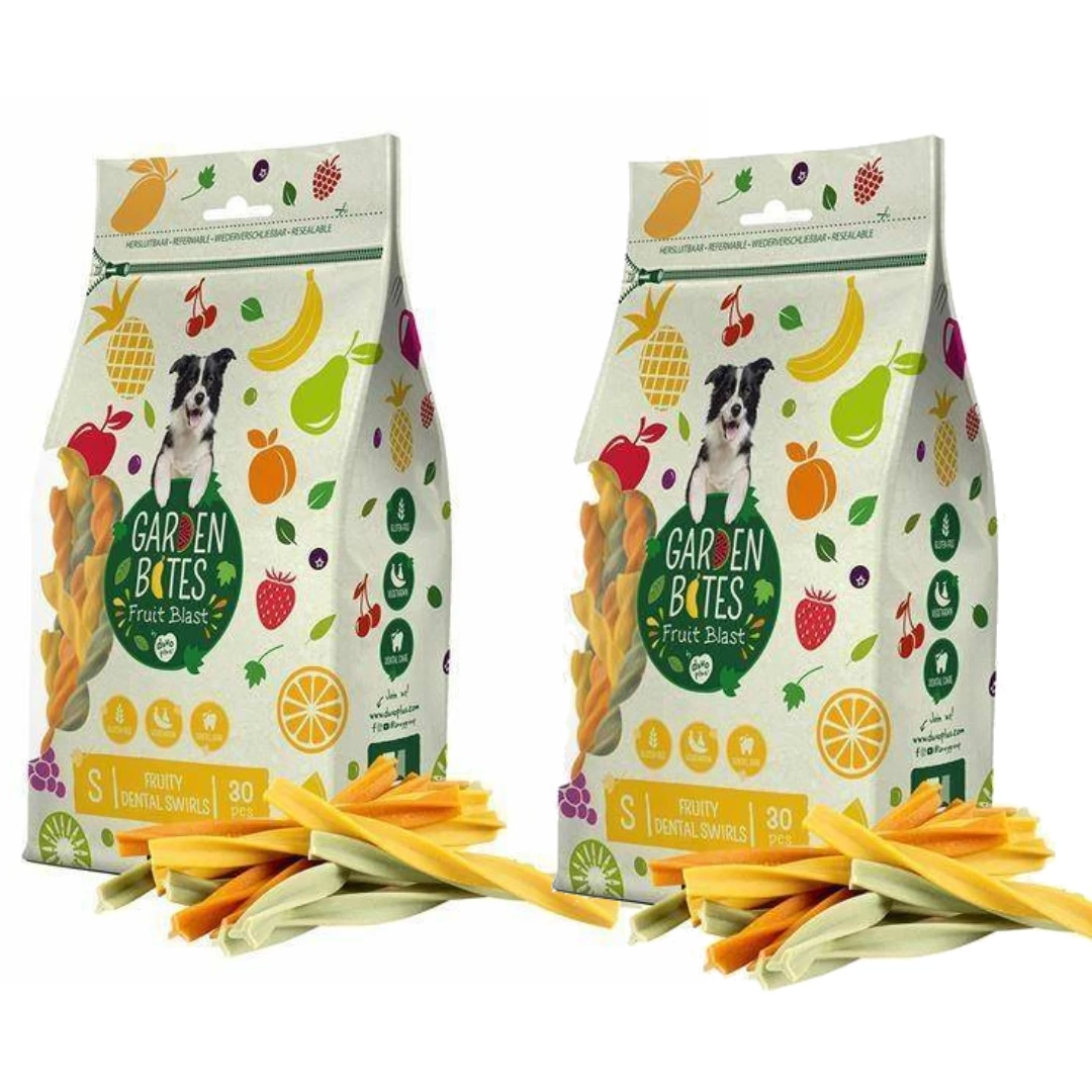 Garden Bites Fruity Dental Swirls banan, batat małe rasy 230 g × 2