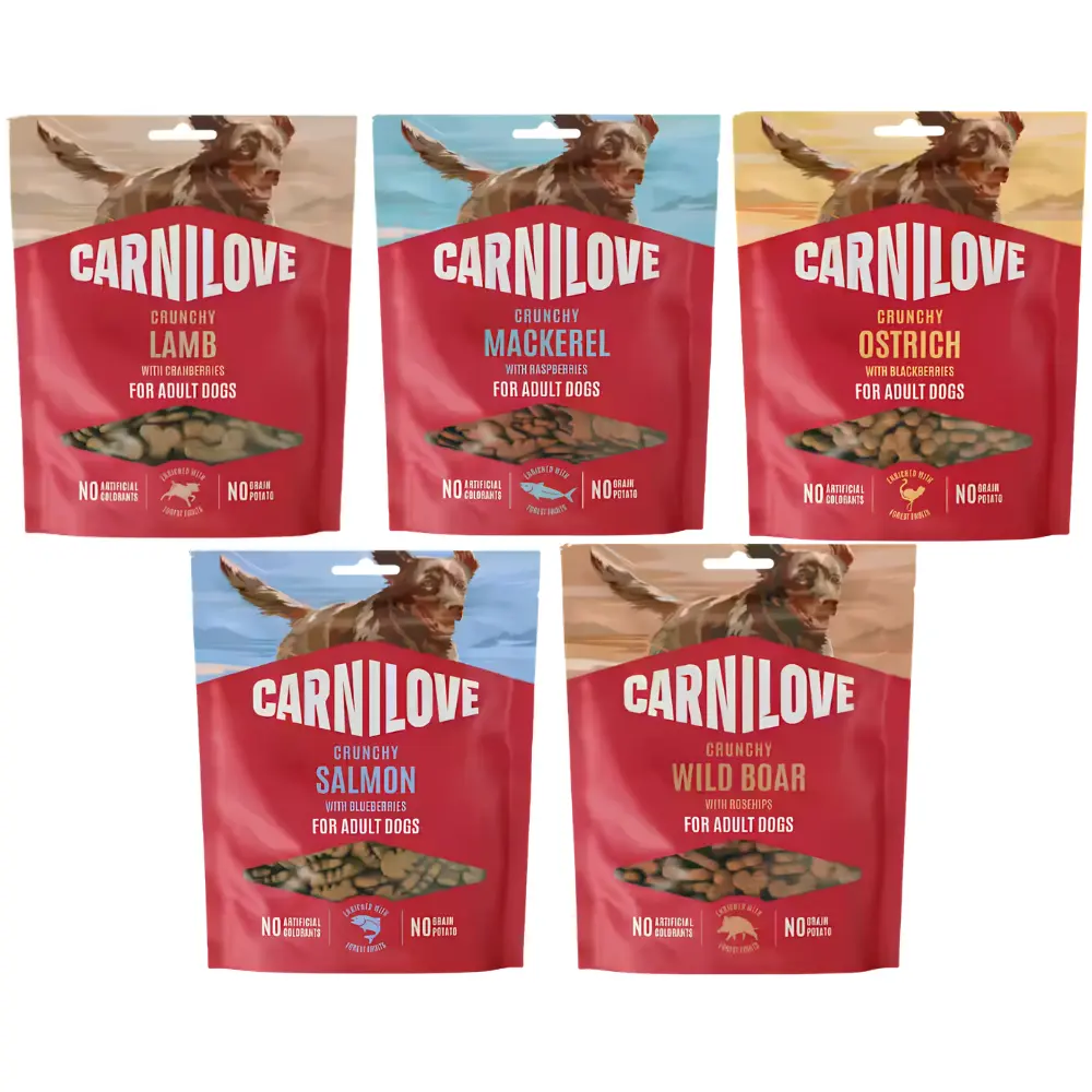 Carnilove Crunchy Snack dzik, jagnięcina, makrela, struś, łosoś 200 g × 5