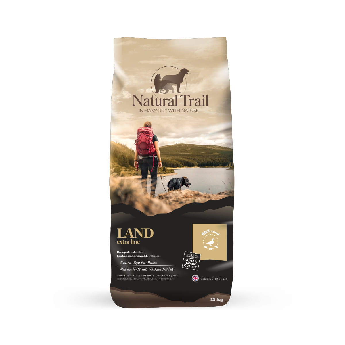Natural Trail Dog Land dziczyzna, indyk, kaczka, wieprzowina, wołowina 12 kg