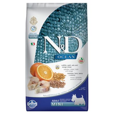 Farmina N&D Ocean Healthy Grains dorsz adult małe rasy 2,5 kg × 3