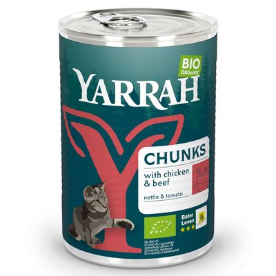Yarrah kurczak, wołowina z pokrzywą i pomidorem w sosie adult 405 g × 12