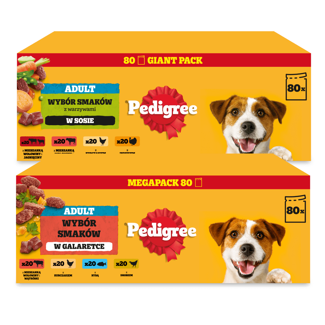 Pedigree indyk, jagnięcina, kurczak, ryba, wołowina adult 100 g × 160