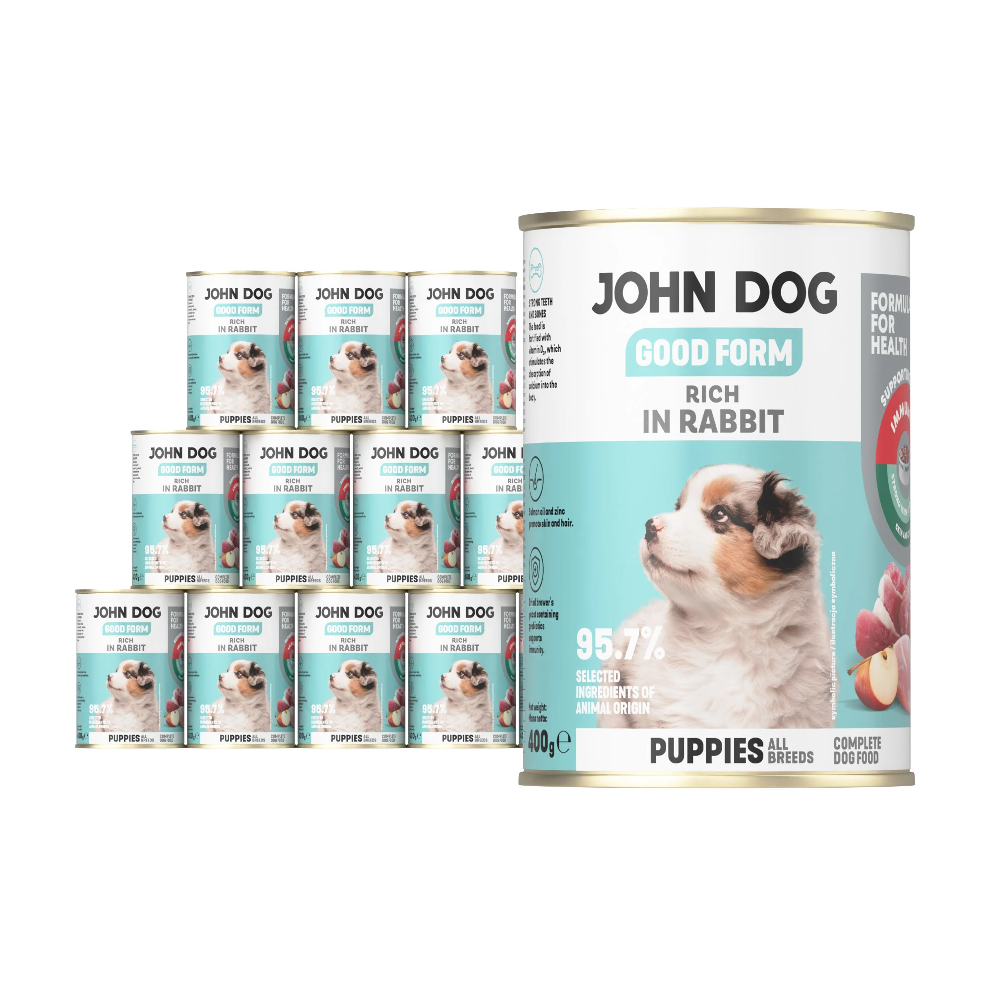 John Dog Good Form królik junior 400 g × 12
