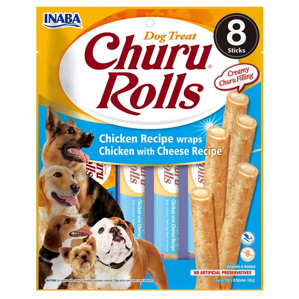 Inaba Churu Rolls kurczak, ser 12 g × 8