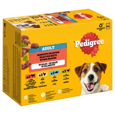 Pedigree drób, kurczak, ryba, wołowina, wątróbka adult 100 g × 12