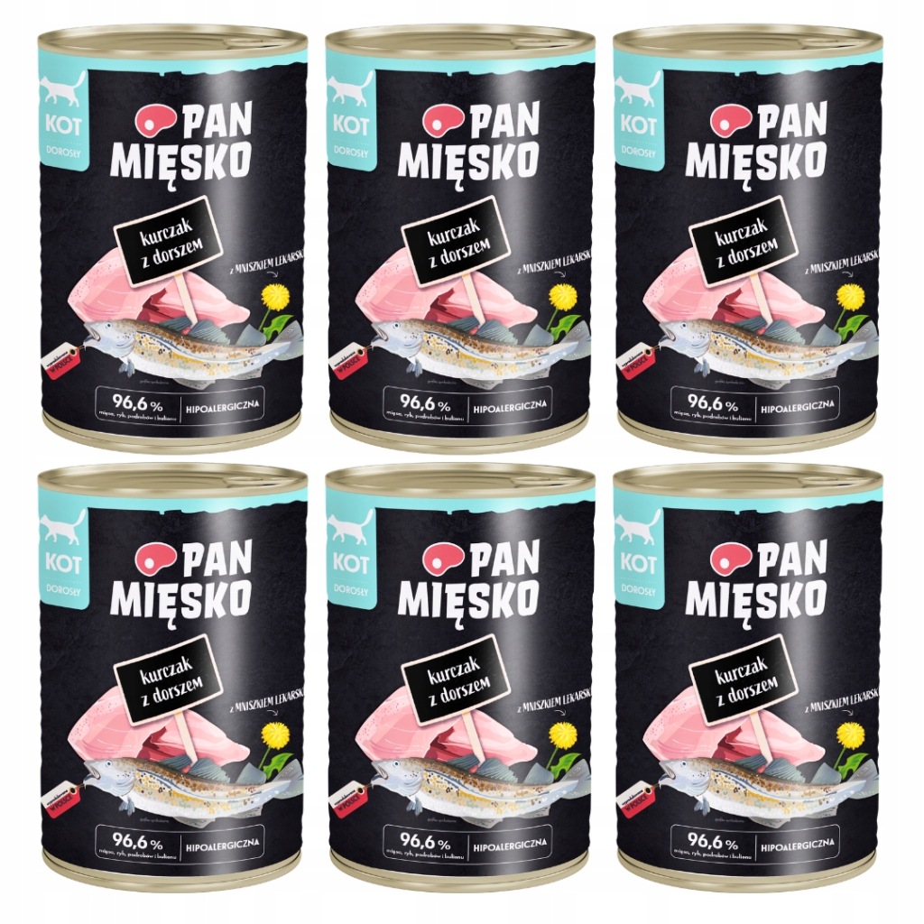 Pan Mięsko kurczak z dorszem adult 400 g × 6
