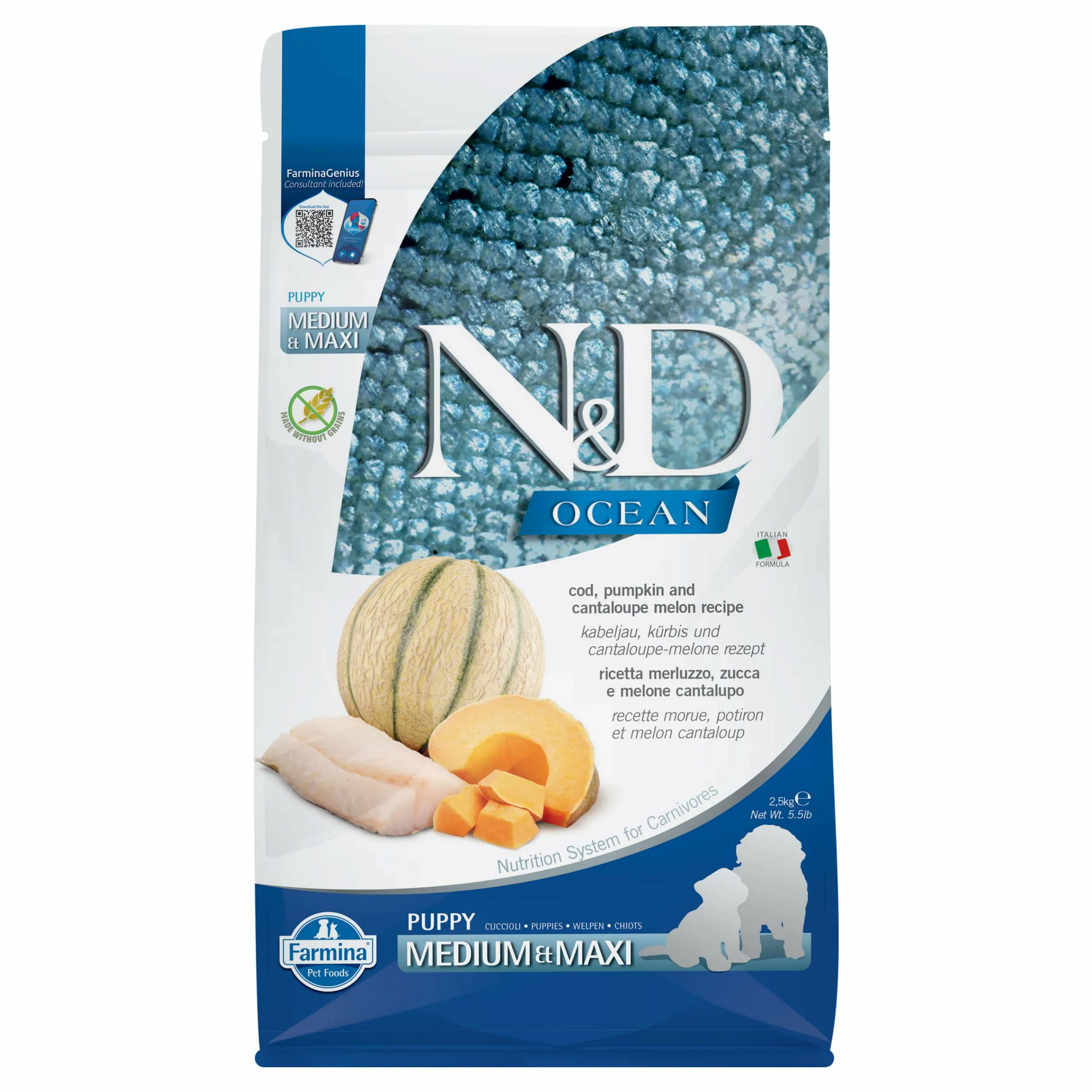 Farmina N&D Ocean dorsz puppy średnie rasy, duże rasy 2,5 kg