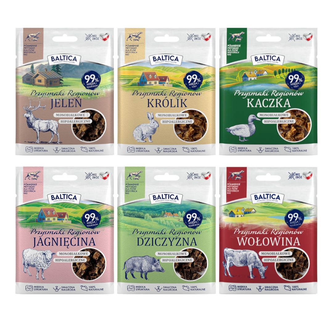 Baltica dziczyzna, jagnięcina, jeleń, kaczka, królik, wołowina 30 g × 6