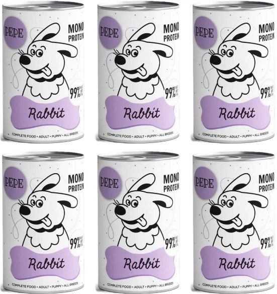 Paka Zwierzaka Pepe królik 400 g × 6