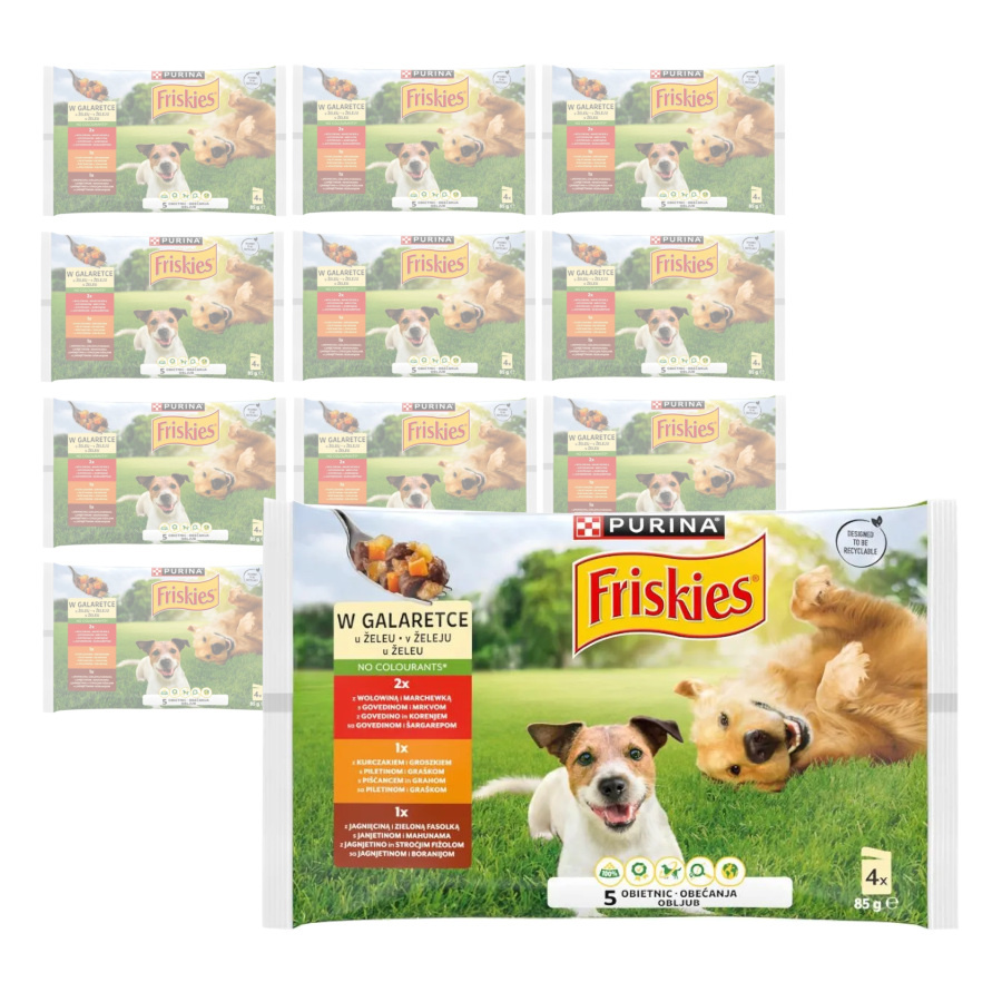 Purina Friskies jagnięcina, kurczak, wołowina 85 g × 48