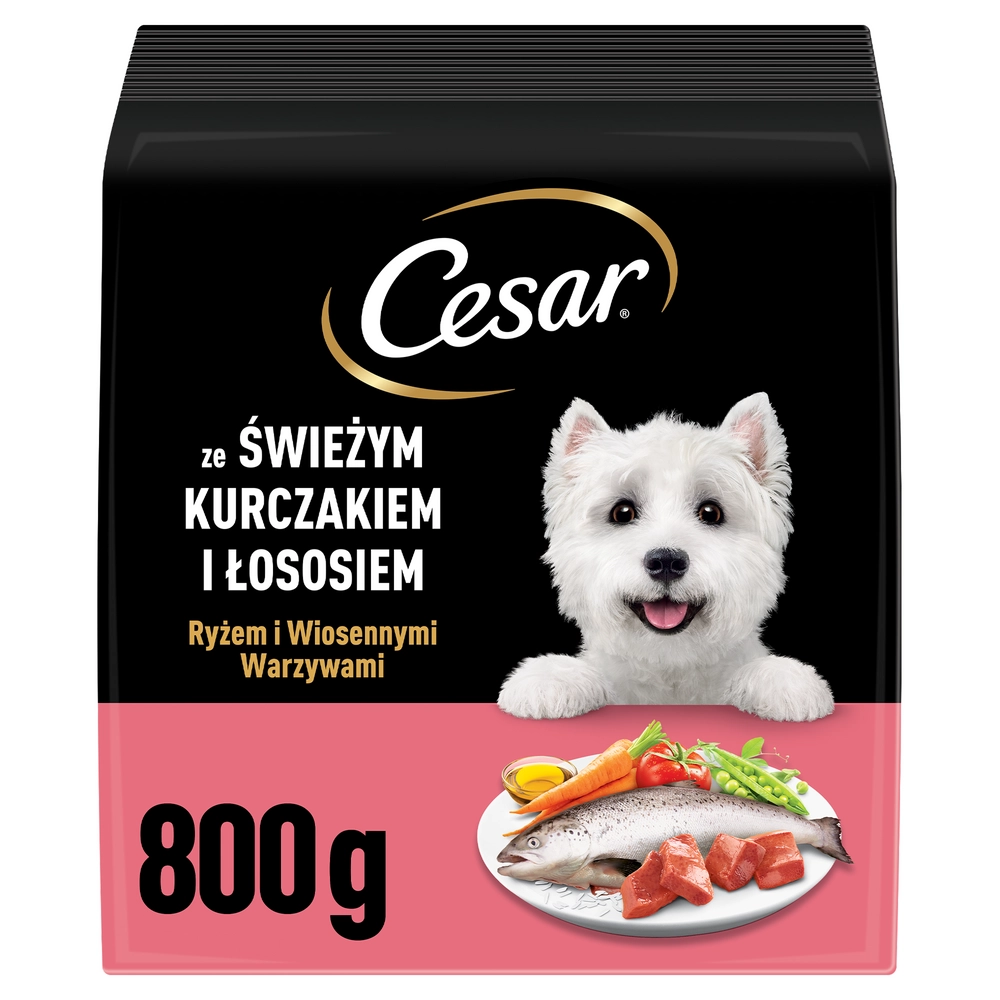 Cesar kurczak, łosoś adult 800 g