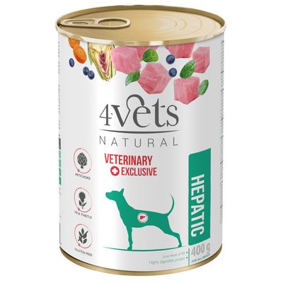 4Vets Natural Hepatic adult 400 g × 6