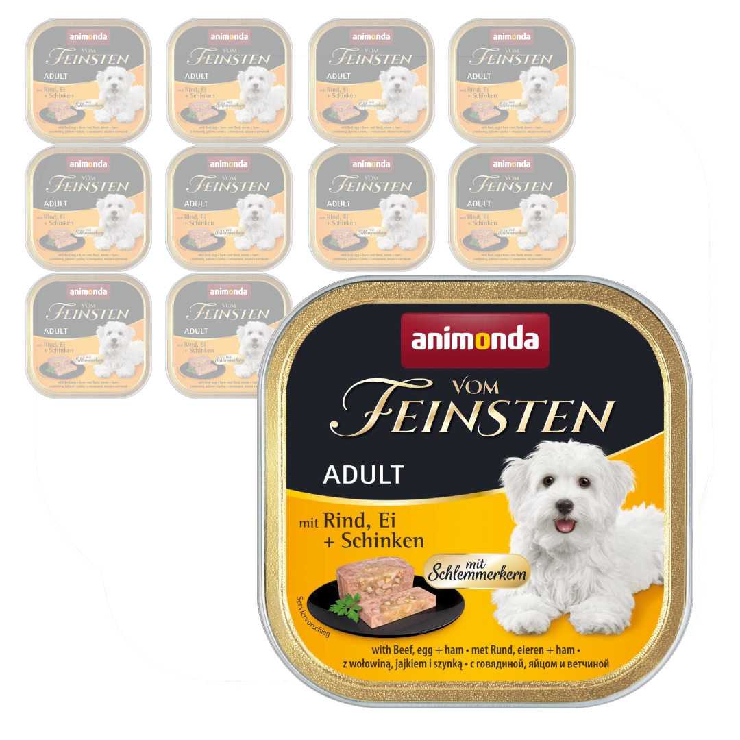 Animonda Vom Feinsten wołowina, jajko, szynka adult 150 g × 11