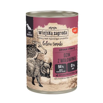 Wiejska Zagroda Leśne Smaki dzik, wołowina 400 g × 12