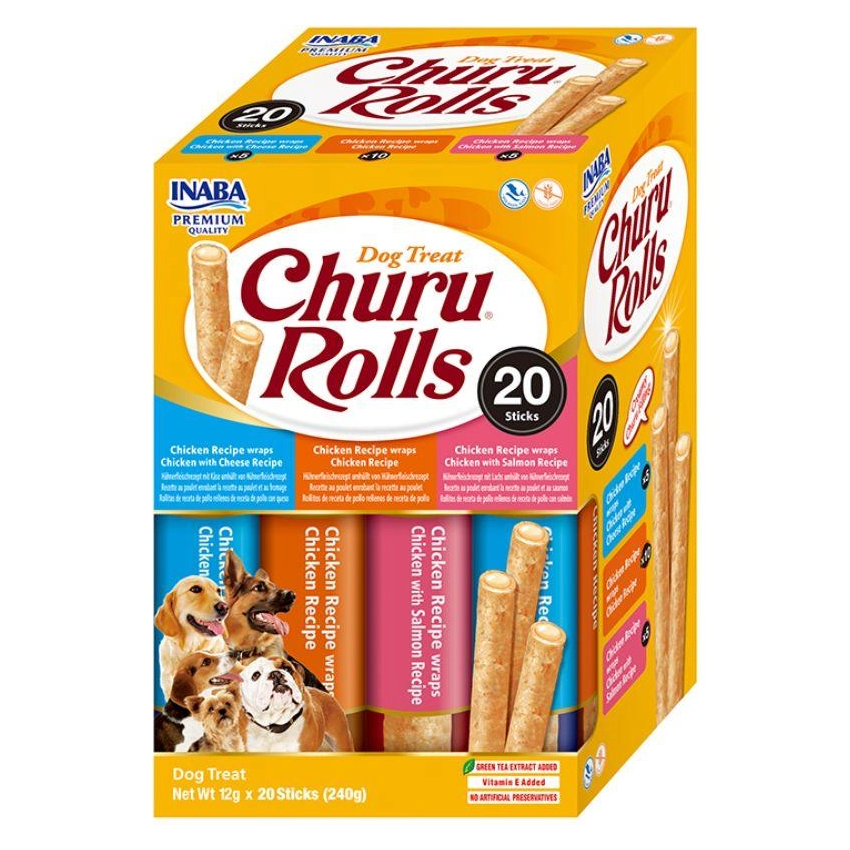 Inaba Churu Rolls kurczak, ser, łosoś 12 g × 20