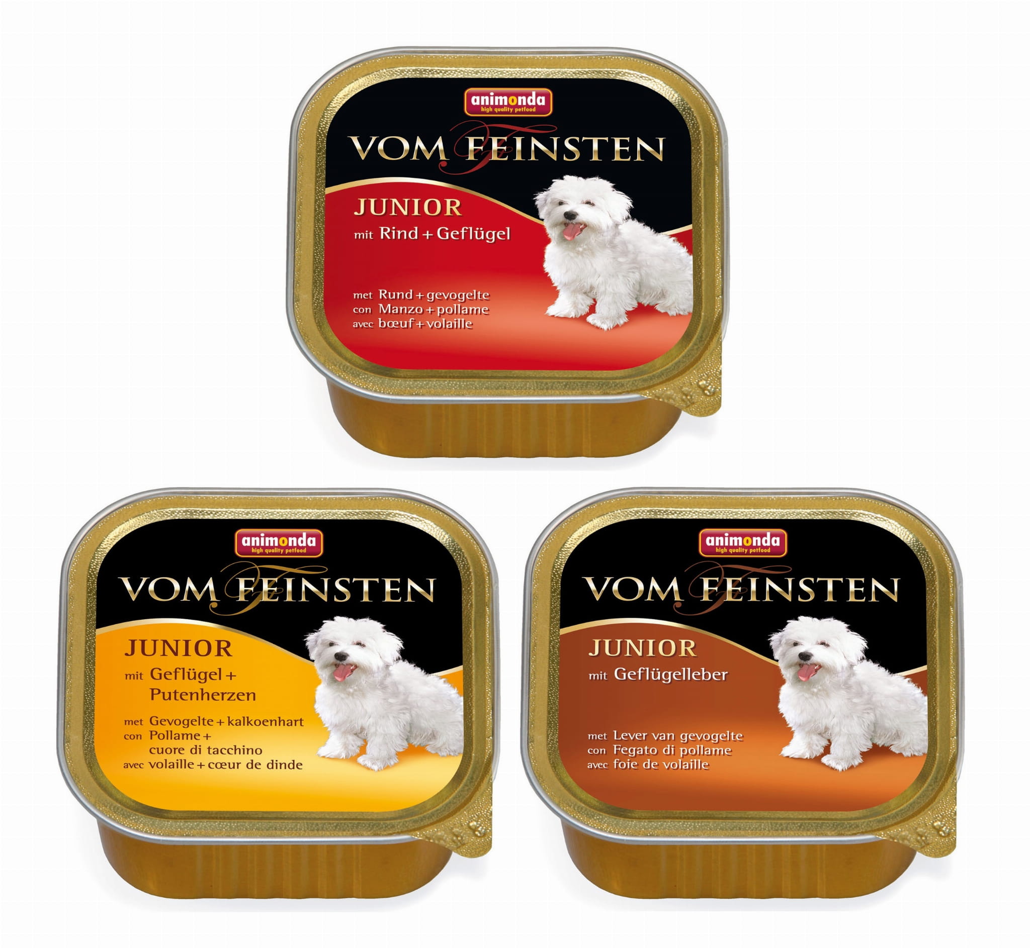 Animonda Vom Feinsten drób, indyk, wołowina, wątróbka drobiowa junior 150 g × 24