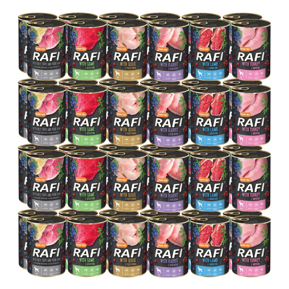Dolina Noteci Rafi dziczyzna, indyk, jagnięcina, kaczka, królik, przepiórka, wieprzowina, wołowina adult 400 g × 48