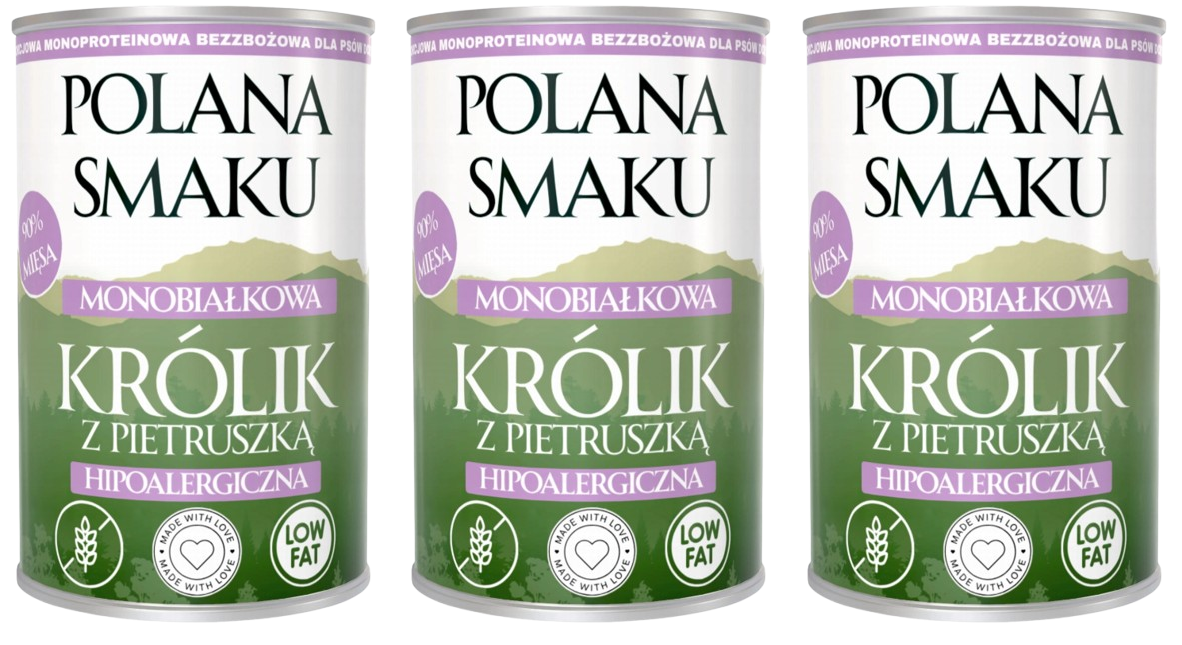Polana Smaku królik adult 400 g × 3
