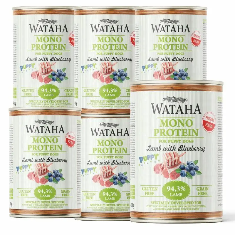 Wataha Mono jagnięcina puppy 400 g × 6