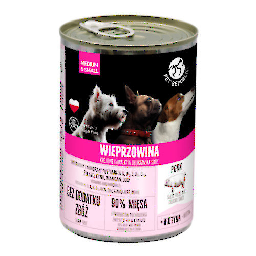 Pet Republic Medium & Small wieprzowina adult małe rasy, średnie rasy 400 g