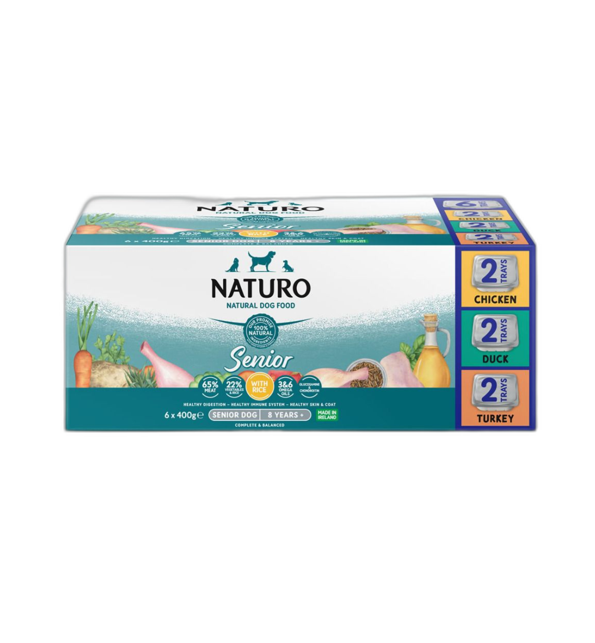 Naturo Variety Pack indyk, kaczka, kurczak senior 400 g × 6
