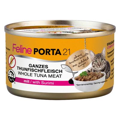 Porta 21 Feline Sensitive tuńczyk, surimi w bulionie adult 90 g × 6