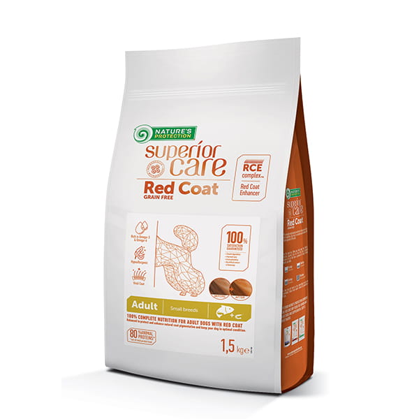 Nature's Protection SC Red Coat kryl, łosoś adult małe rasy 1,5 kg