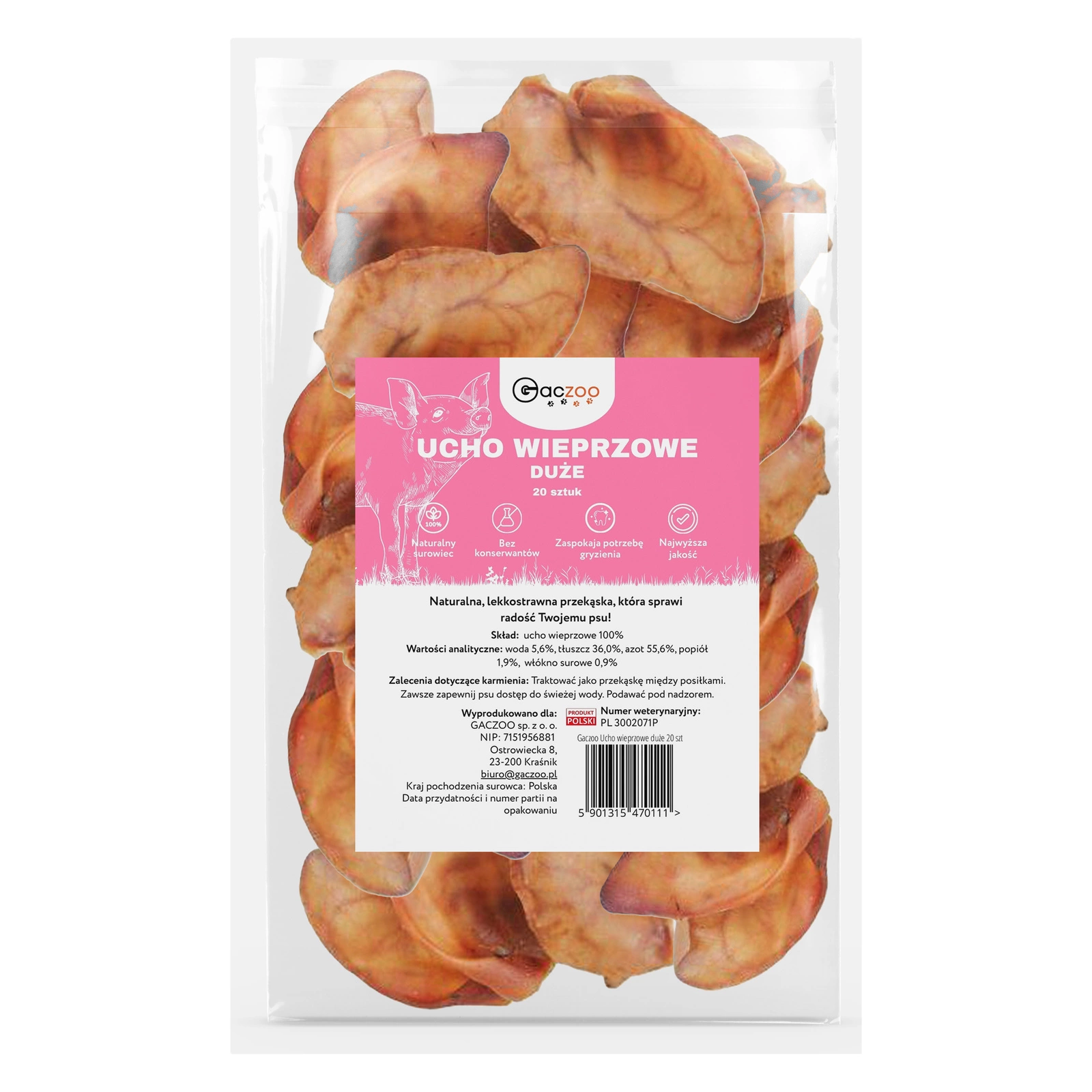 Gaczoo wieprzowina 70 g × 20