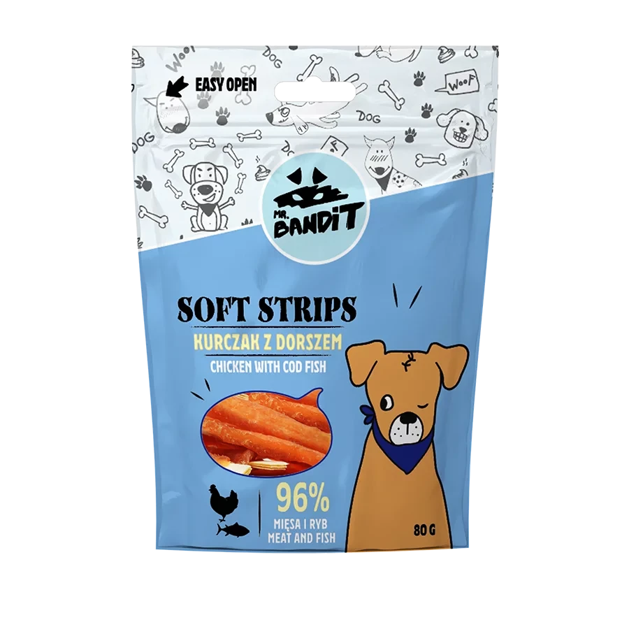 Mr. Bandit Soft Strips dorsz, kurczak 500 g