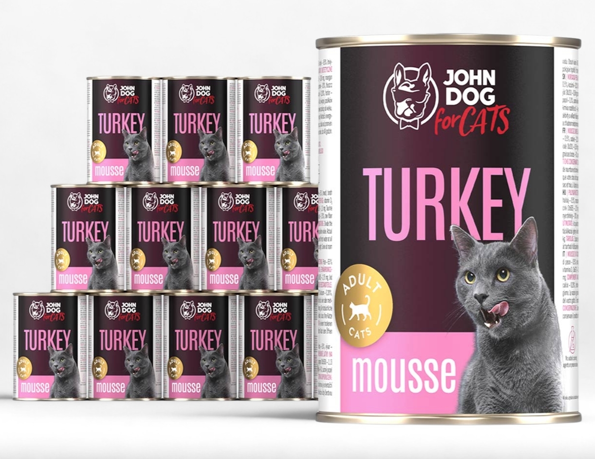 John Dog For Cats indyk pasztet adult 400 g × 12