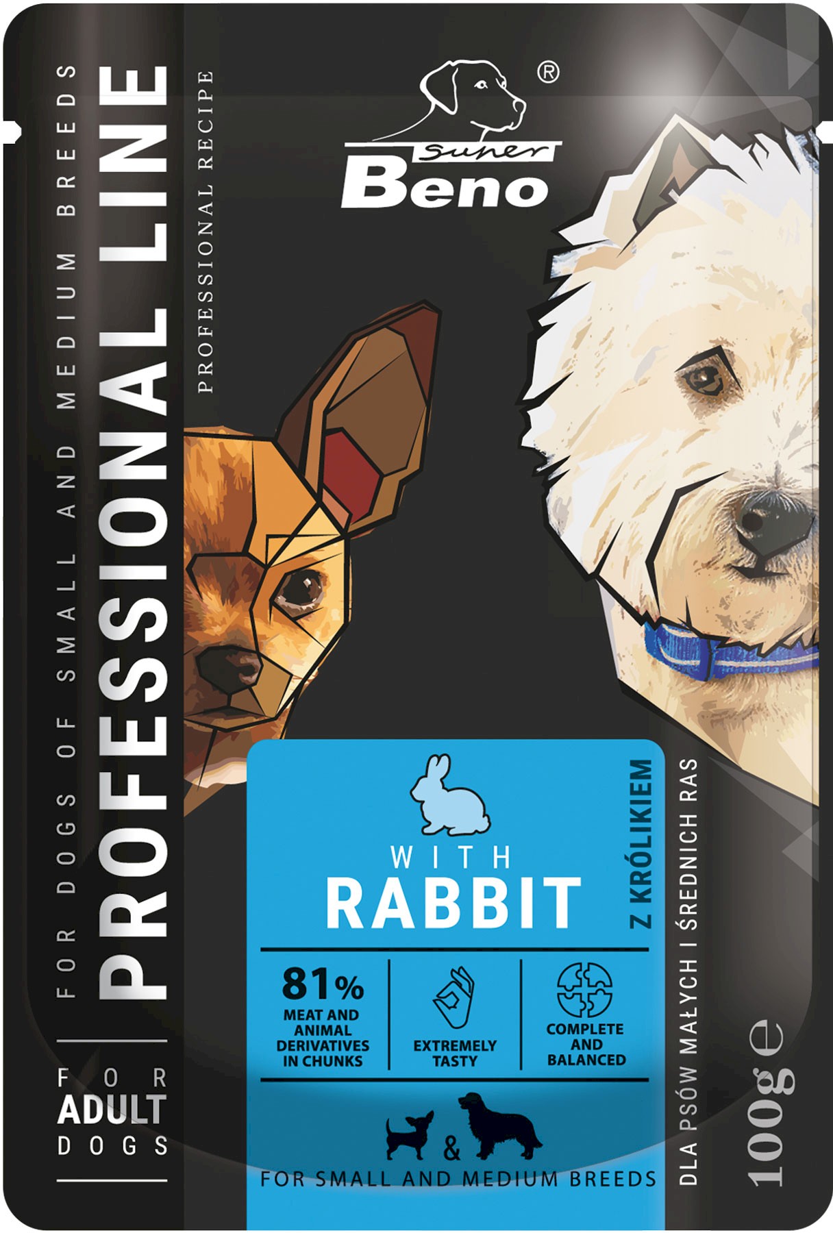 Super Beno Professional Line królik adult małe i średnie rasy 100 g