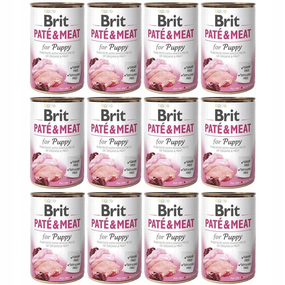 Brit Paté & Meat kurczak puppy 400 g × 12
