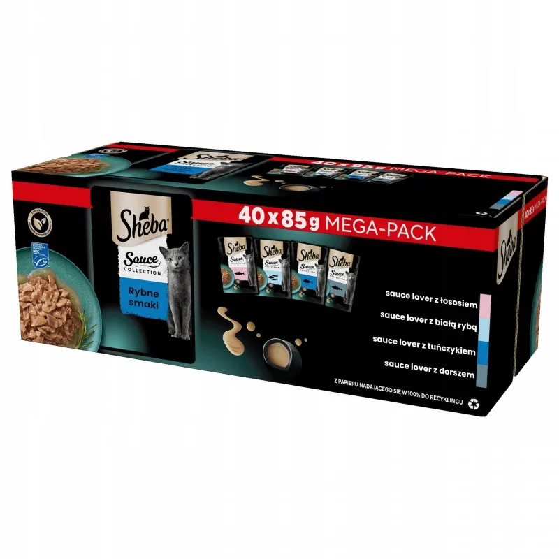 Sheba Sauce Collection mix smaków w sosie 85 g × 40