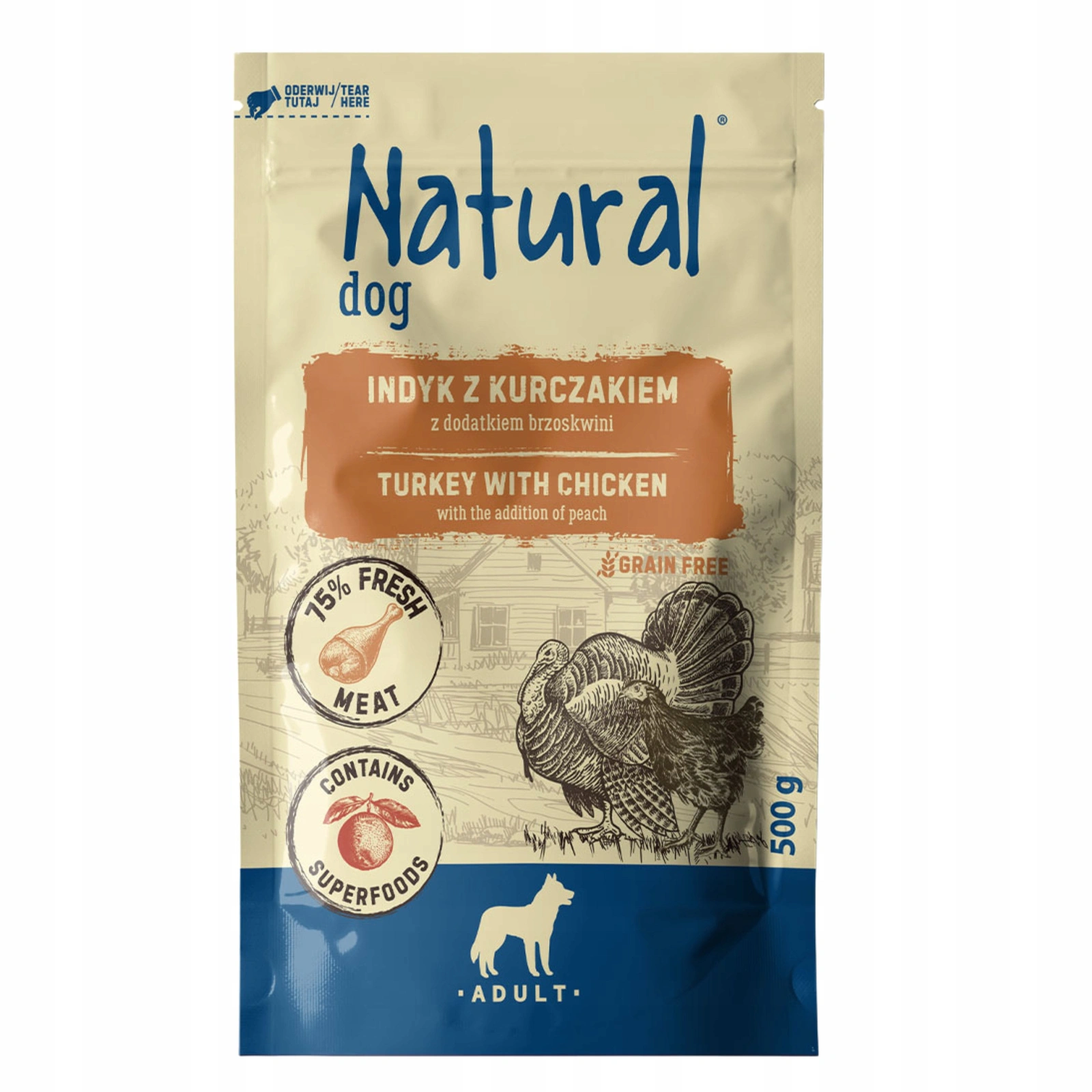 Natural indyk, kurczak 500 g