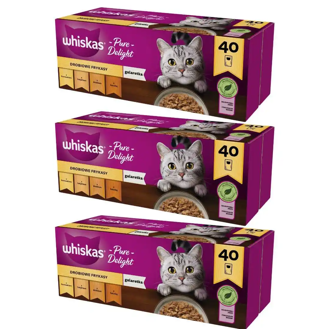 Whiskas Pure Delight mix smaków w galaretce 85 g × 120