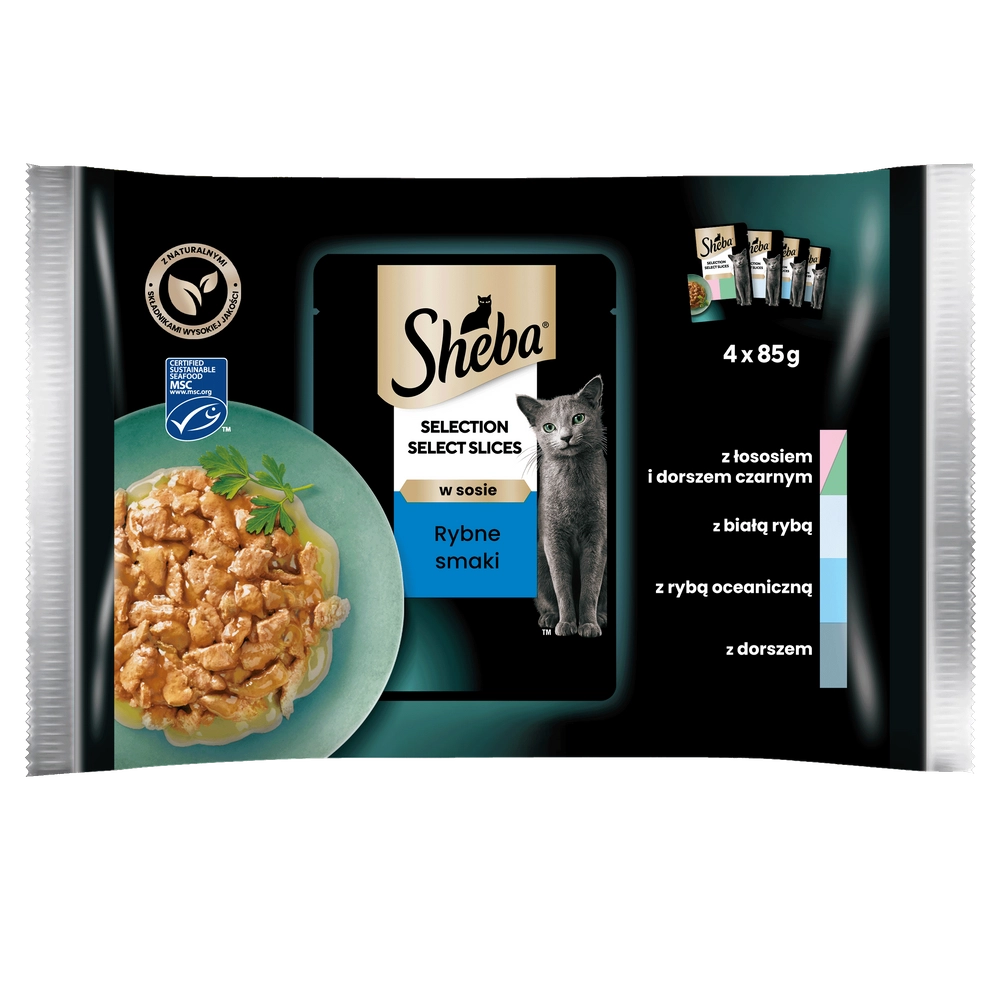 Sheba Selection mix smaków w sosie adult 85 g × 4