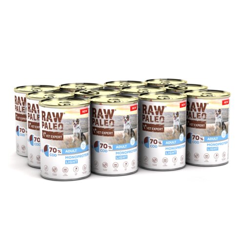 VetExpert Raw Paleo Monoprotein dorsz adult 400 g × 12