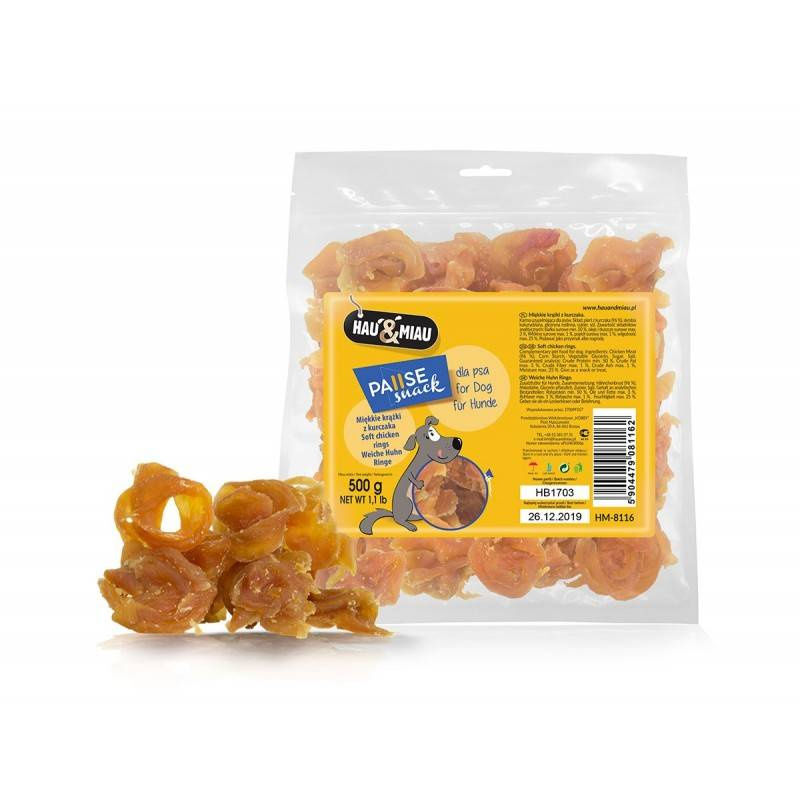 Hau&Miau Pausesnack miękkie krążki z kurczaka 500 g