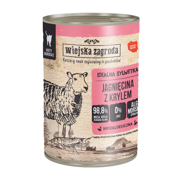 Wiejska Zagroda Digestive Sensitive jagnięcina z krylem w bulionie adult 400 g