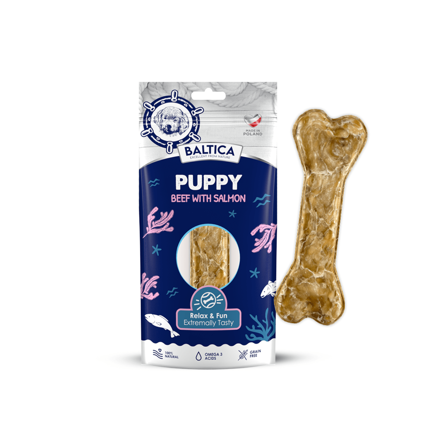 Baltica wołowina, łosoś puppy 55 g